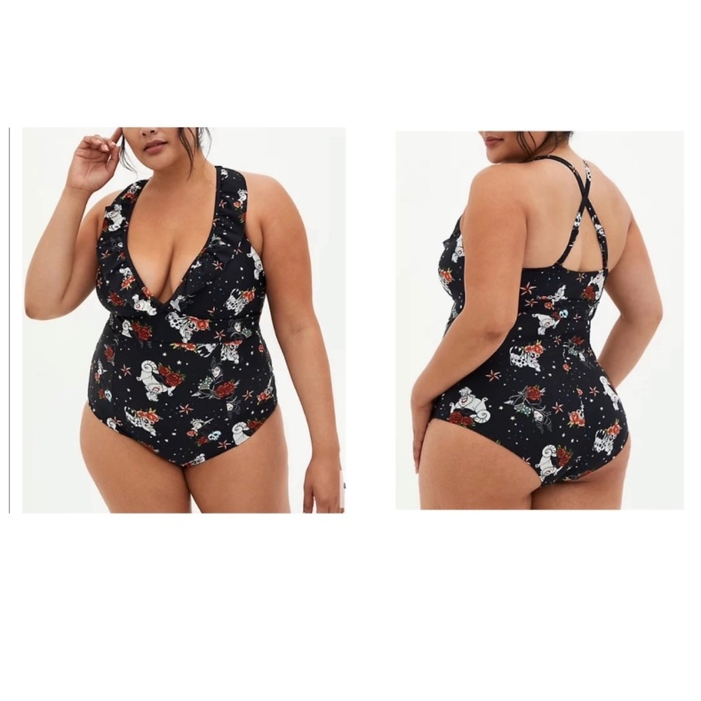 Torrid Disney Villains Ruffle Swimsuit Size 3X